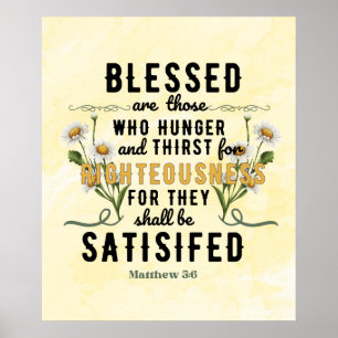 Retro Matthew 5:6 Vattenfärg Poster