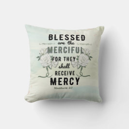 Retro Matthew 5:7 Bibelverse Kudde