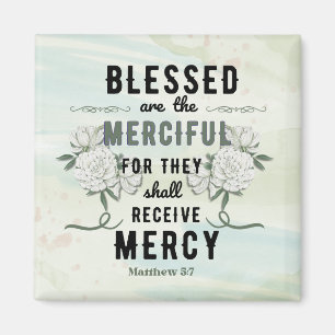 Retro Matthew 5:7 Bibelverse Magnet