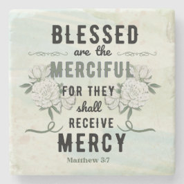 Retro Matthew 5:7 Bibelverse Stenunderlägg