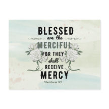 Retro Matthew 5:7 Bordsvykort
