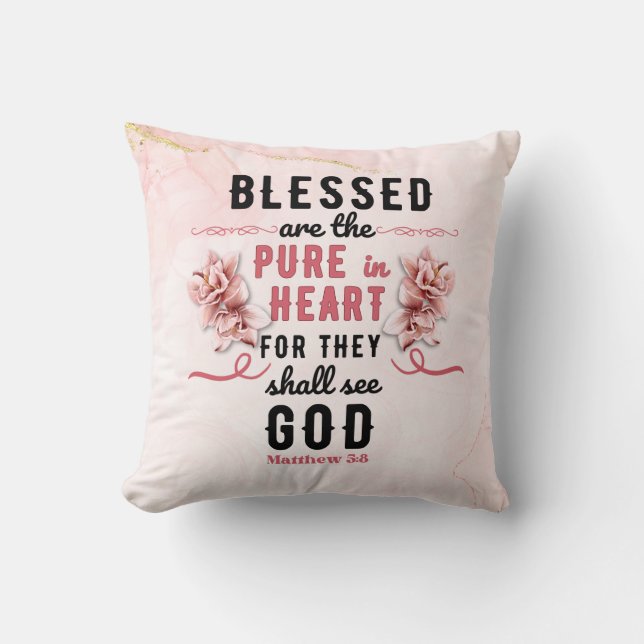 Retro Matthew 5:8 Calla Lillies Kudde (Framsida)