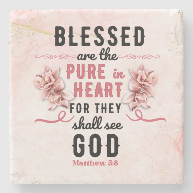 Retro Matthew 5:8 Calla Lillies Stenunderlägg (Framsidan)