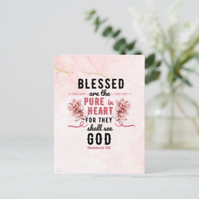 Retro Matthew 5:8 Calla Lillies Watercolor Vykort (Stående Fram)