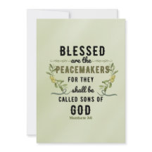 Retro Matthew 5:9 Vattenfärg i Olive Gren