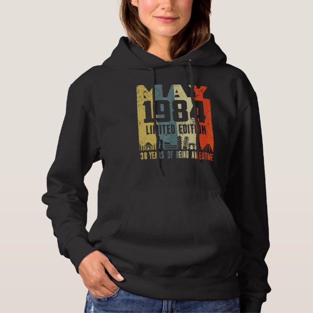 Retro May 1984 38 Birthday T Shirt (Framsida)