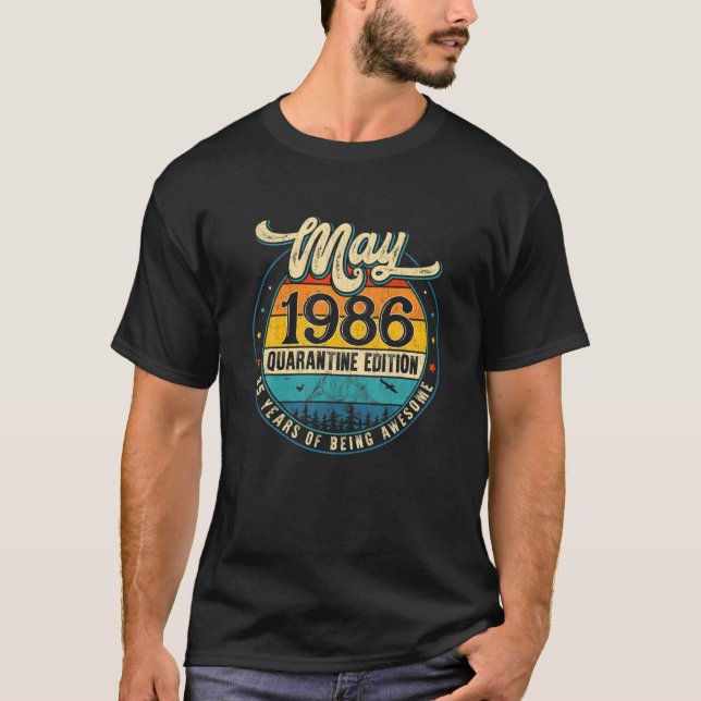 Retro May 1986 Begränsad Edition ger 35e födelseda T Shirt (Framsida)