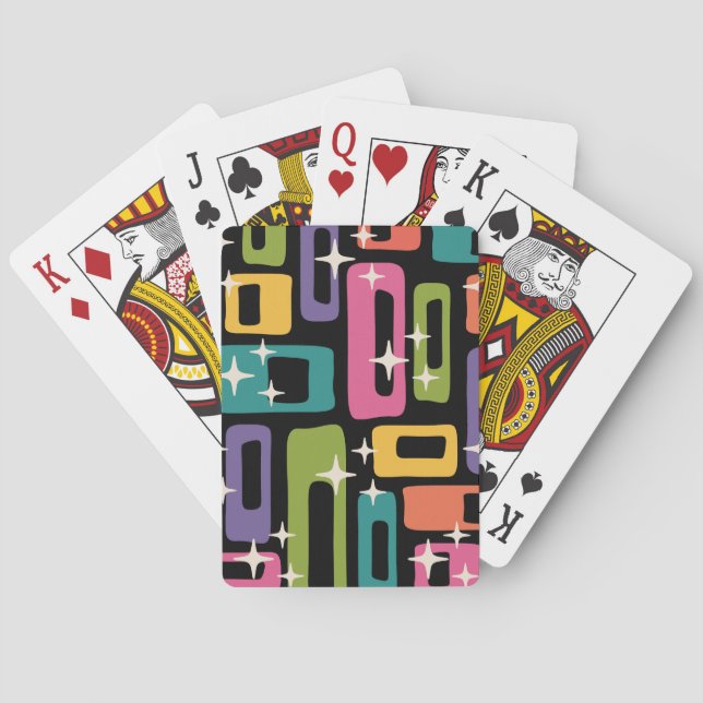 Retro MCM-Abstrakt Atomålder Mönster Casinokort (Baksidan)