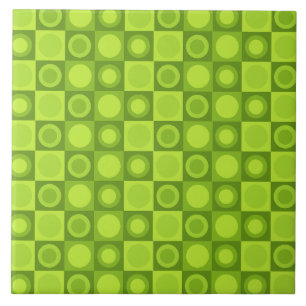 Retro MCM Geometric Mönster Chartreuse Kakelplatta