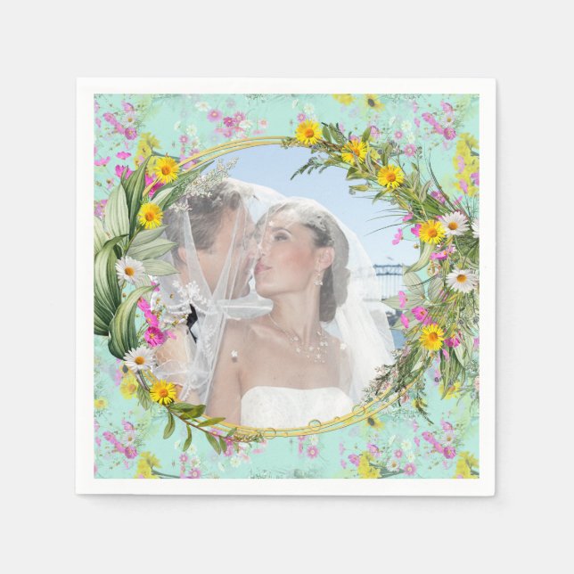 Retro Meadow Classic Flowers Pappersservett (Framsidan)