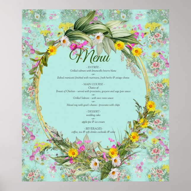 Retro Meadow Classic Flowers Poster (Framsidan)