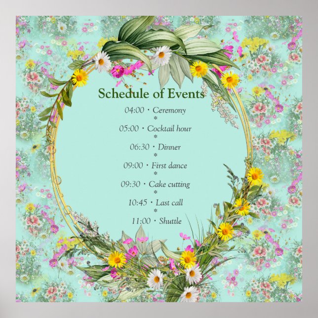 Retro Meadow Classic Flowers Poster (Framsidan)