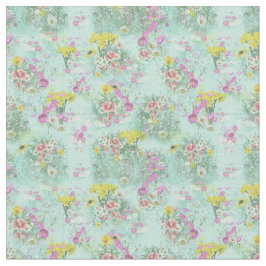 Retro Meadow Classic Flowers Tyg