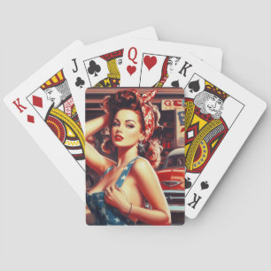 Retro Mechanic Girl Casinokort