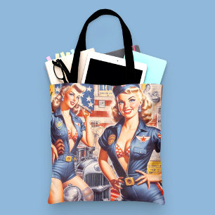 Retro Mechanic Pin-up Tygkasse