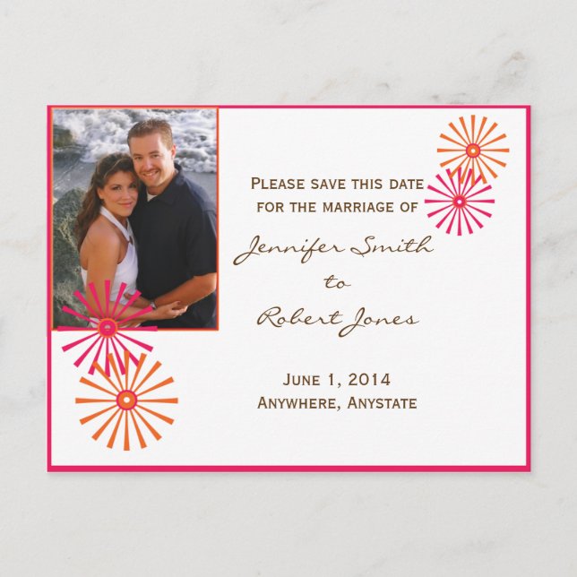 Retro med en modern twist Starburst Meddelande Vykort (Framsida)