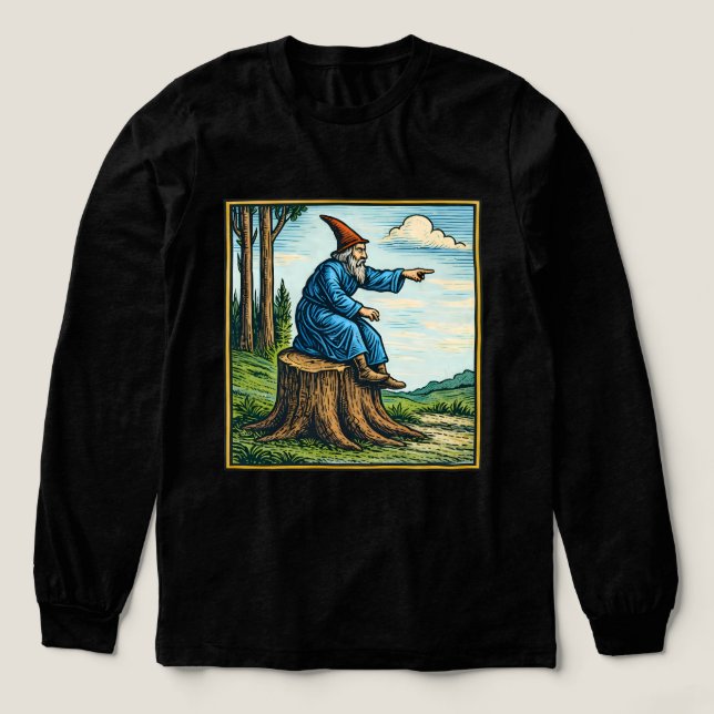 Retro medeltida snigelryttare fantasy t-shirt (Design framsida)
