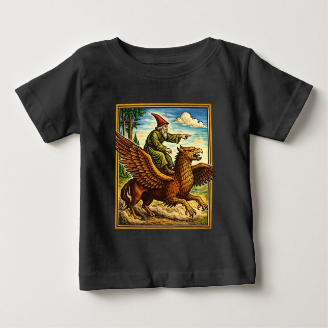 Retro medeltida snigelryttare fantasy t-shirt vyko (Framsida)