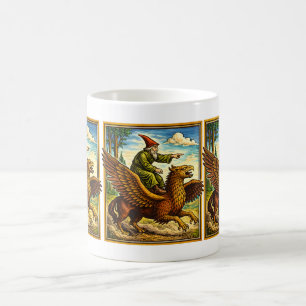 Retro medeltida snigelryttare fantasy t-shirt vyko kaffemugg