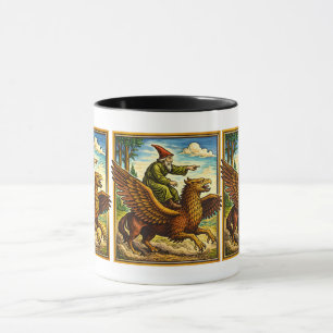 Retro medeltida snigelryttare fantasy t-shirt vyko mugg