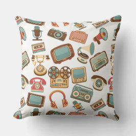 Retro Media Mönster dekorativ kudde