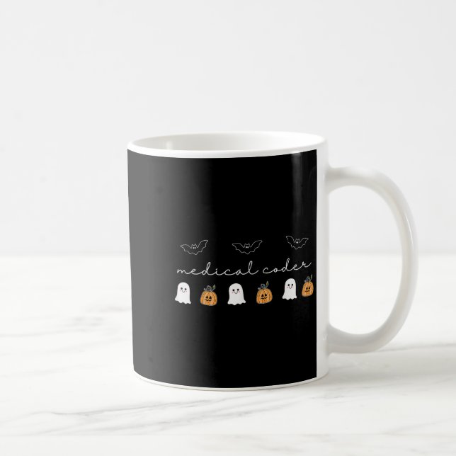 Retro Medical Coder Pumpkin Ghost Worker Halloween Kaffemugg (Höger)