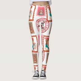 Retro medicinsk julstämpel Set Konst Leggings