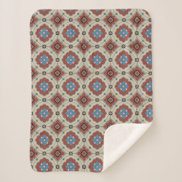 Retro Mediterranean Tile Pattern in Red, Beige