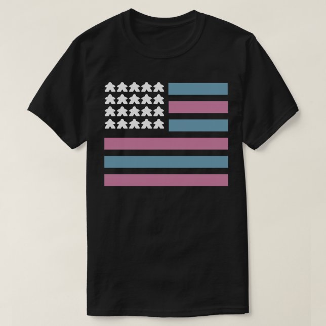 Retro Meeple-Flagga T Shirt (Design framsida)
