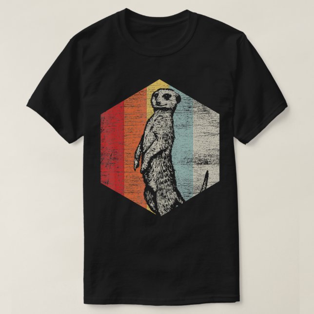 Retro Meerkat 2 T Shirt (Design framsida)