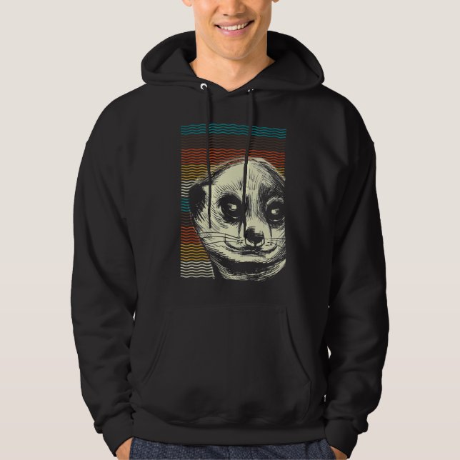 Retro Meerkat Hoodie (Framsida)
