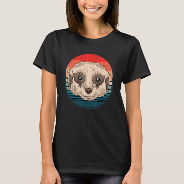 Retro Meerkat T Shirt (Framsida)