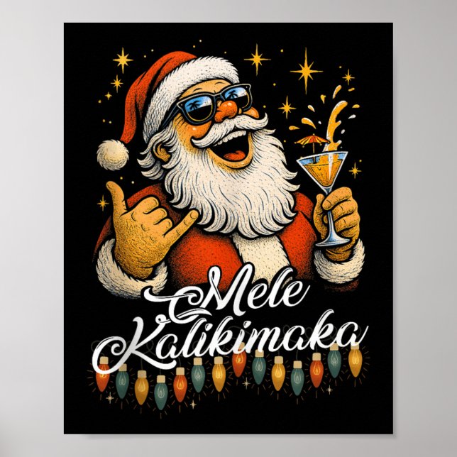 Retro Mele Kalikimaka Hawaiian Christmas Tail, Par Poster (Framsidan)