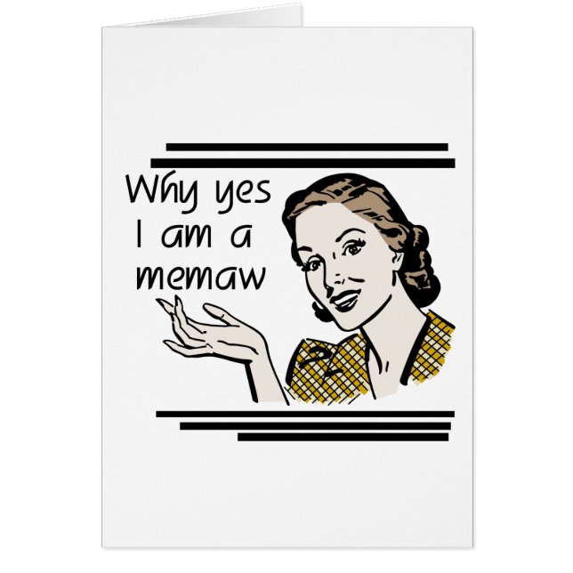 Retro Memaw T-tröja och gåvor Hälsningskort (Framsidan)