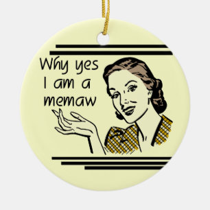 Retro Memaw T-tröja och gåvor Julgransprydnad Keramik