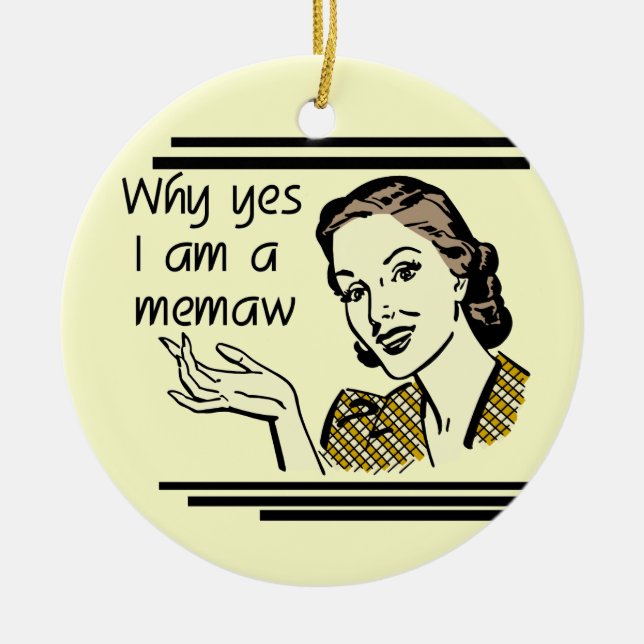 Retro Memaw T-tröja och gåvor Julgransprydnad Keramik (Framsidan)