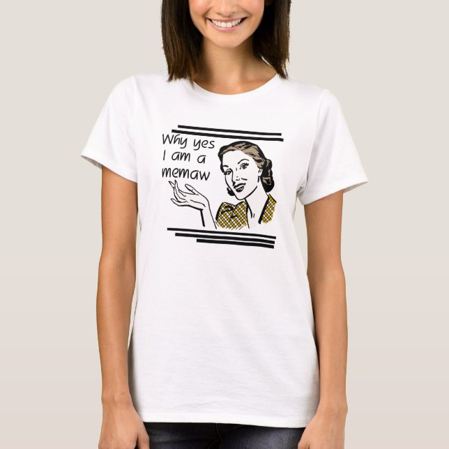 Retro Memaw T-tröja och gåvor Tee (Framsida)
