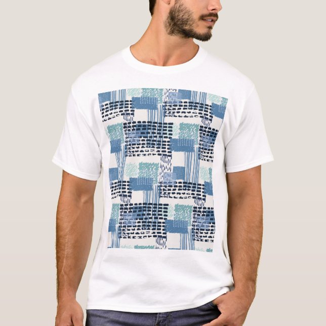 Retro Memphis Doodle Seamless Mönster T Shirt (Framsida)
