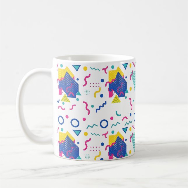 Retro Memphis Geometric Mönster Kaffemugg (Vänster)