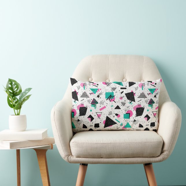 Retro Memphis Geometric Pattern Lumbarkudde (Stol)