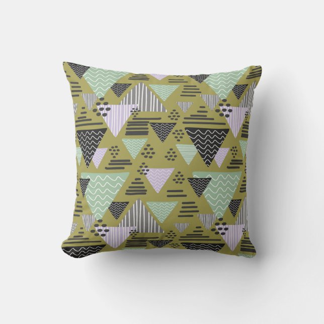 Retro Memphis stil geometriskt triangelmönster Kudde (Framsida)