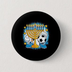 Retro Menorah Spelar Fotboll Glad Hanukkah Pjs Bo Knapp