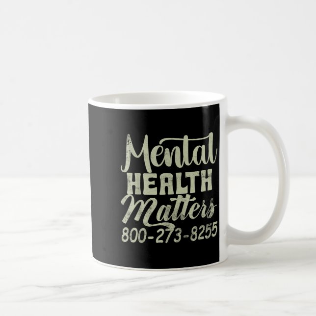 Retro Mental hälsa S 800-273-8255 - Mental hälsa Kaffemugg (Höger)