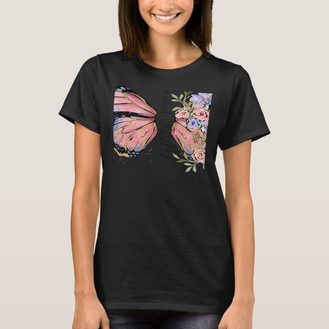 Retro Mental Health Awareness Butterfly Blommigt T Shirt (Framsida)