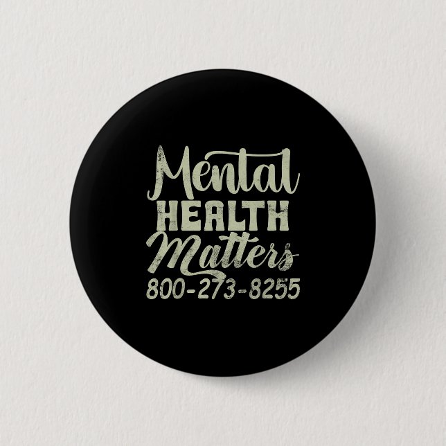 Retro Mental Health S 800-273-8255 Awareness  Knapp (Framsida)