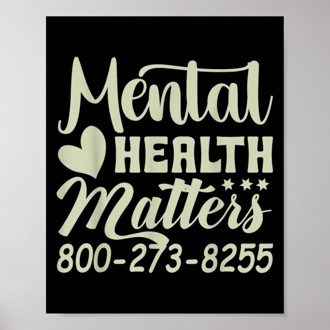 Retro Mental Health S 800-273-8255 Awareness  Poster (Framsidan)