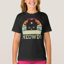 Retro Meowdy Cat Meme Funny Cowboy Cat Hat Gift T Shirt