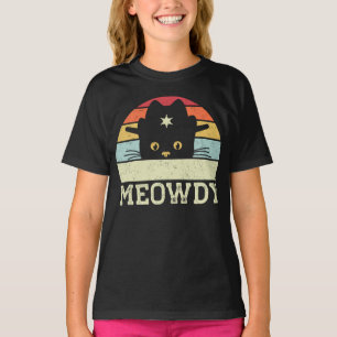 Retro Meowdy Cat Meme Funny Cowboy Cat Hat Gift T Shirt