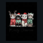 Retro Meowy Christmas Cute Cats With Santa Claus H Poster<br><div class="desc">Retro Meowy Christmas Cute Cats With Santa Claus Hat</div>