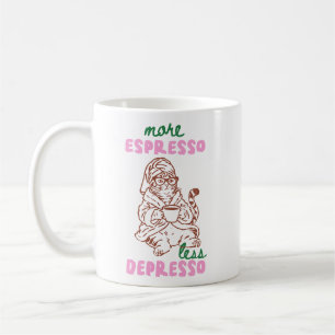 Retro Mer Espresso Mindre Depresso Katt Kaffe Kaffemugg